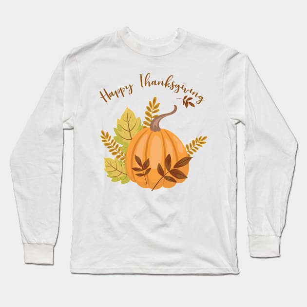 Happy Thanksgiving Long Sleeve T-Shirt by SWON Design